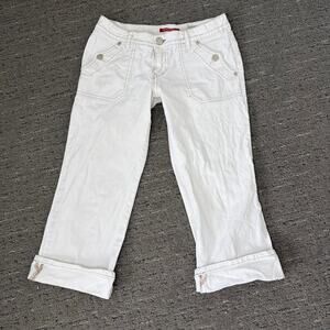 INSANE NWT vintage y2k white ultra-low rise capri jeans